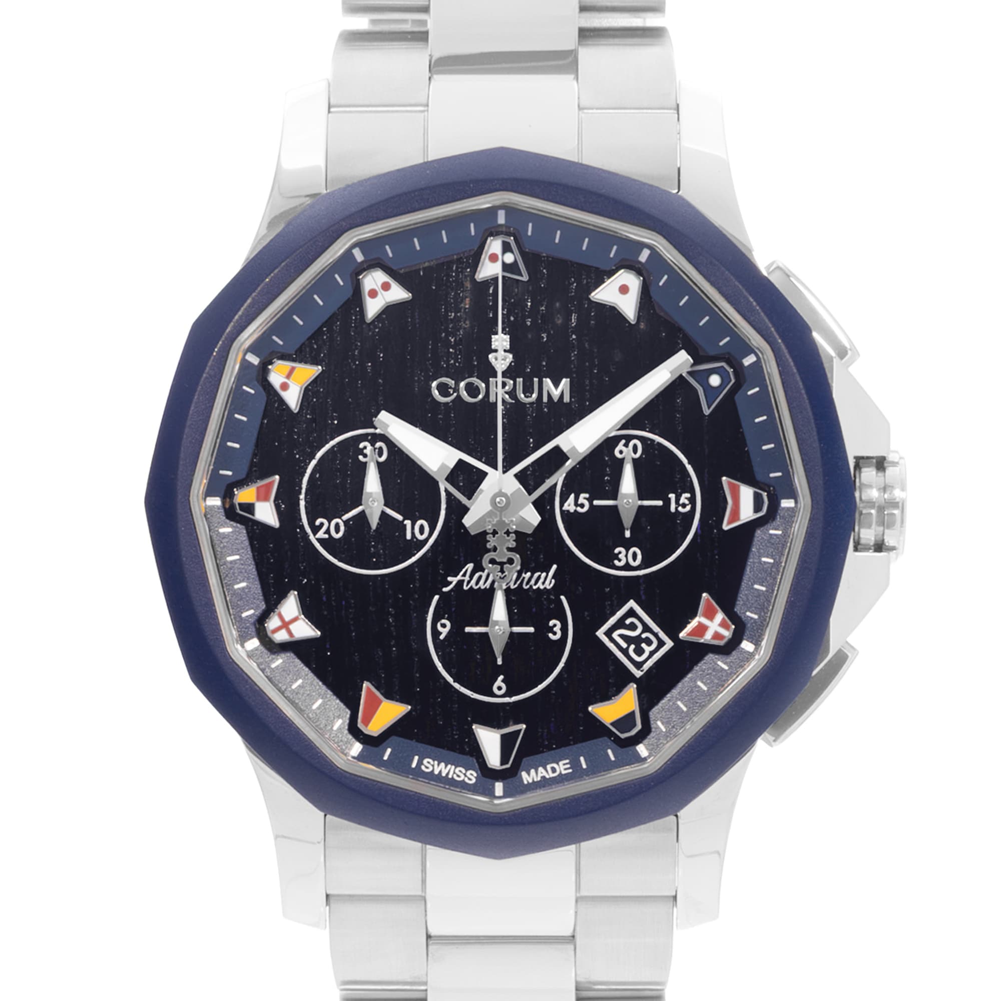 Corum Admiral Legend 984.113.22/V705 WB12 42mm Blue Steel Mens Watch Box Card