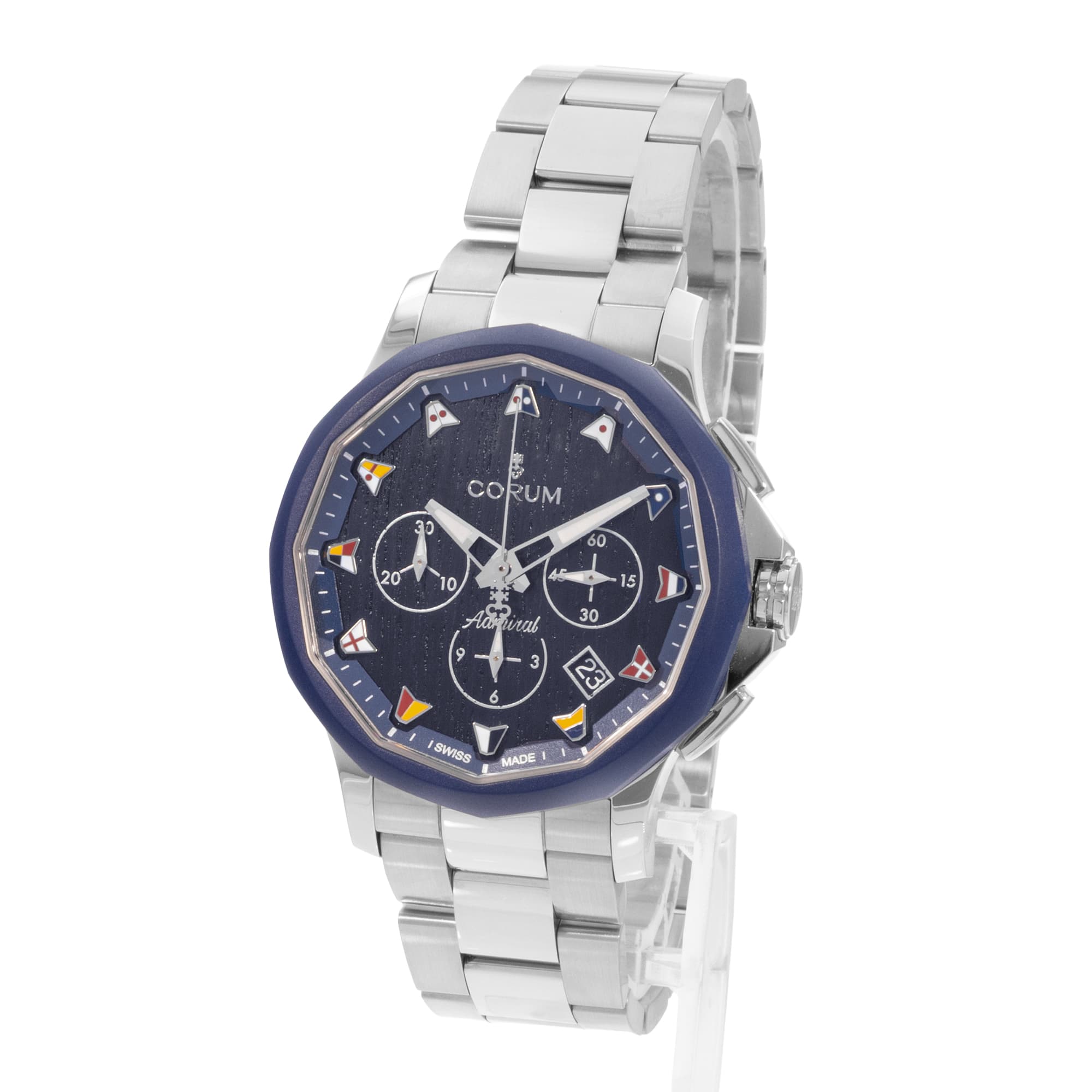 Corum Admiral Legend 984.113.22/V705 WB12 42mm Blue Steel Mens Watch Box Card