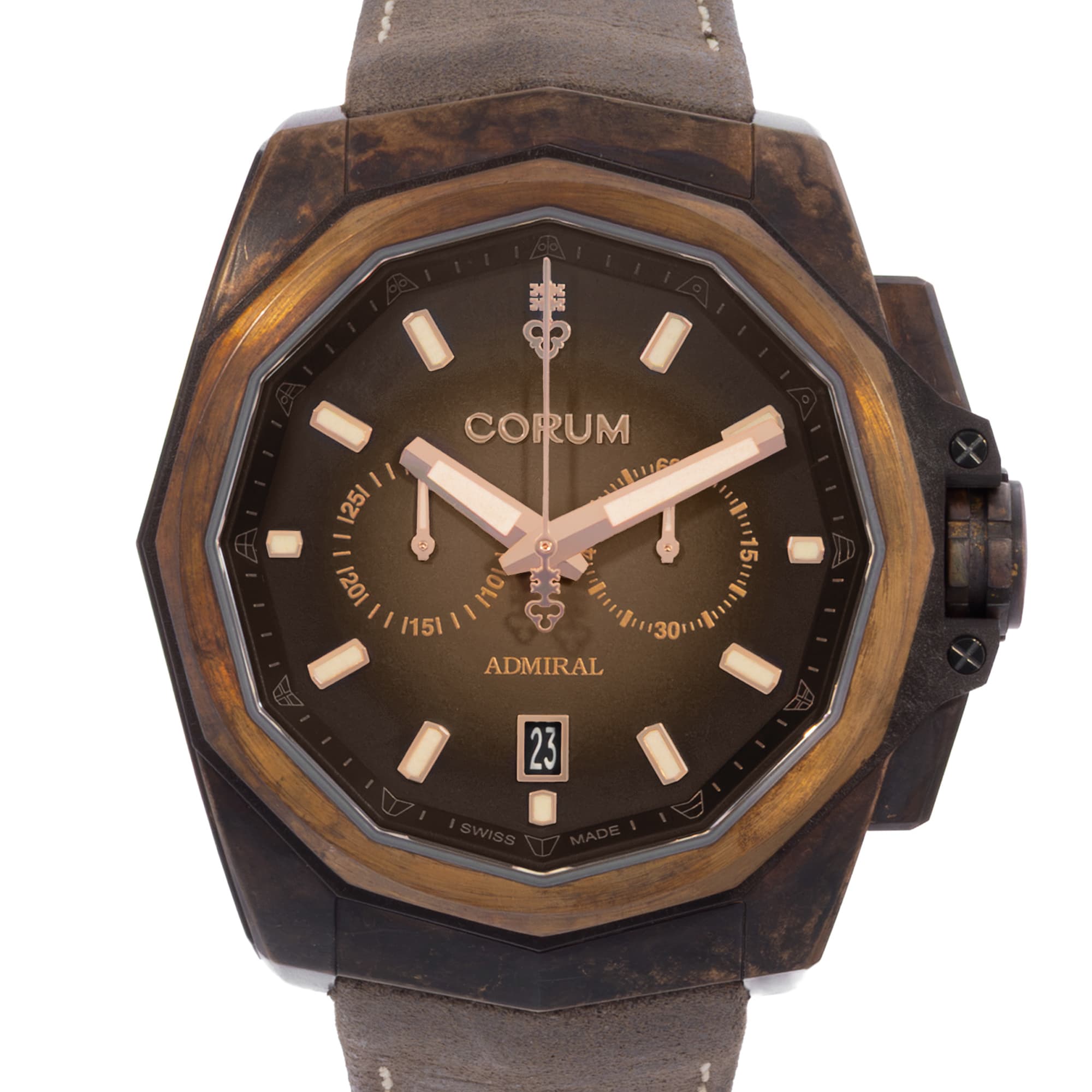 Corum Admiral AC1-45 116.200.53/0F62 BR01 Brown Dial Bronze Mens Watch Box Card