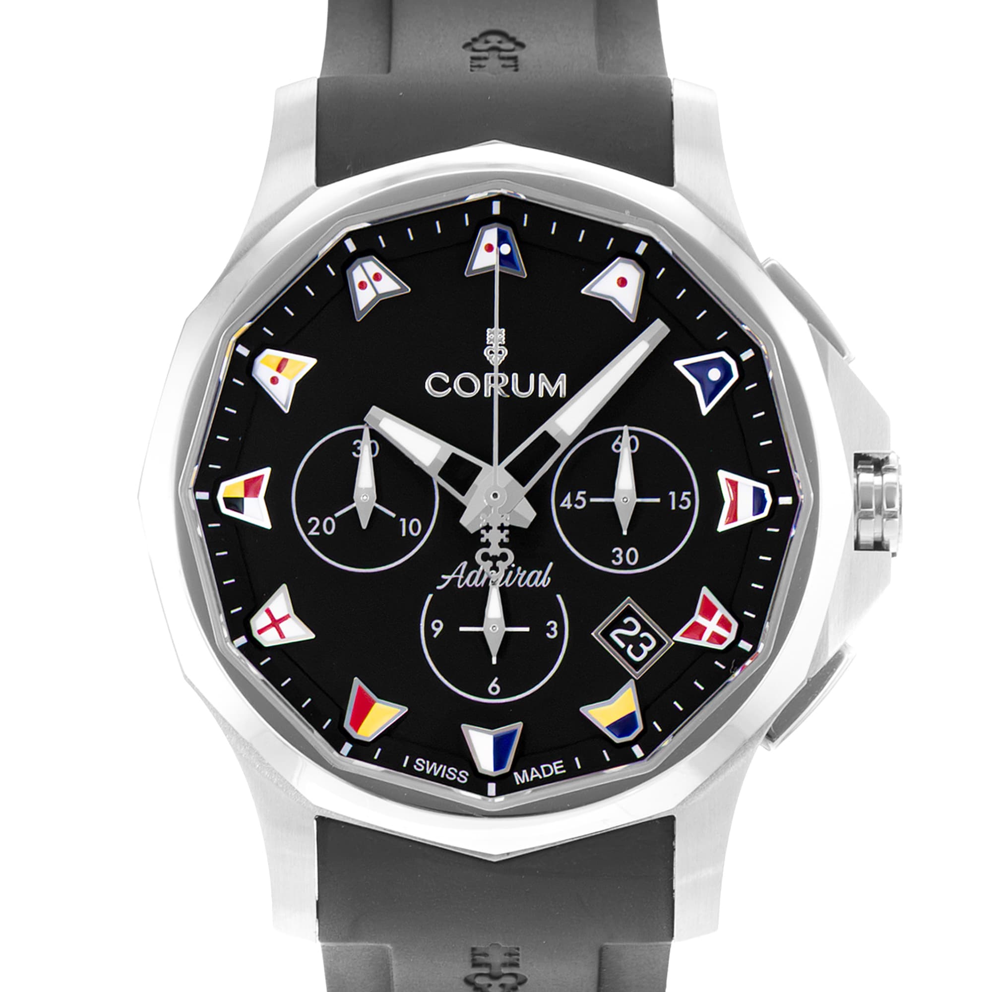 Corum Admiral 984.111.20/F371 AN52 42mm Black Steel Mens Watch Box Card